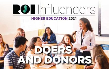 ROI Influencers Higher Education 2021 Doers and donors